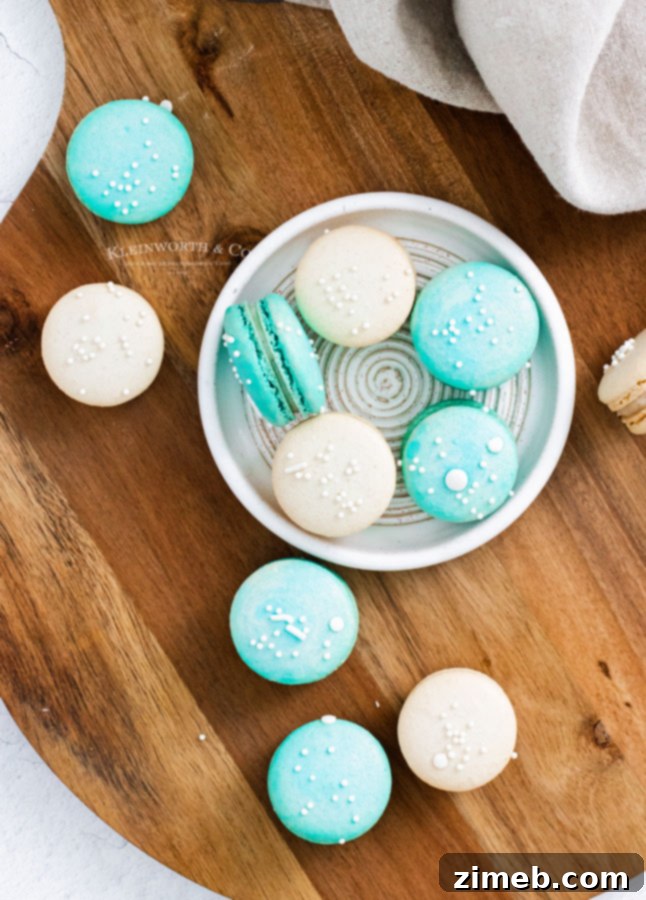 blue macarons