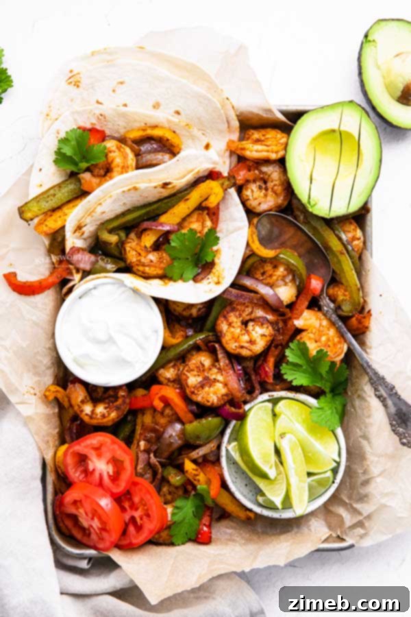 One-Pan Shrimp Fajitas 5 cinco de mayo shrimp