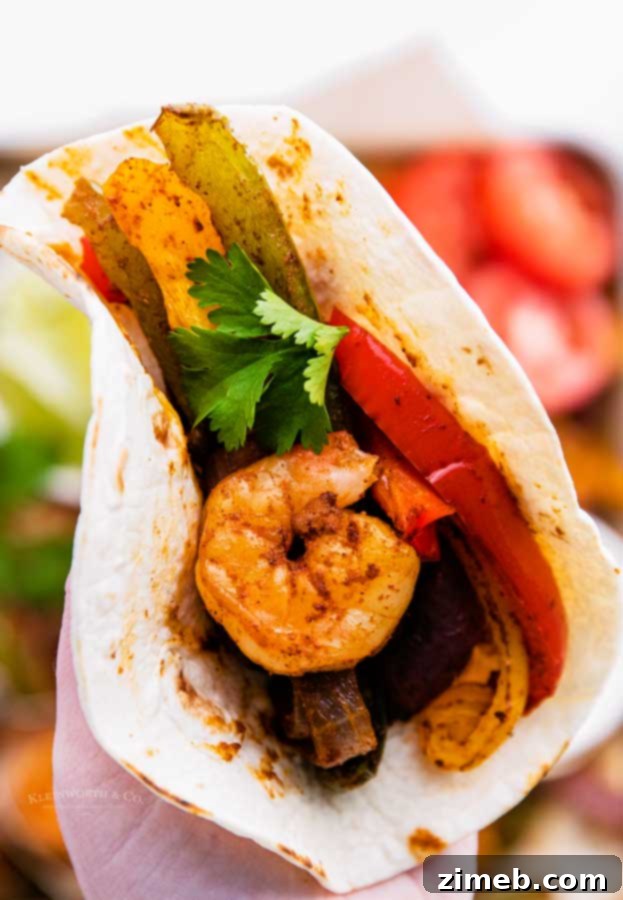 One-Pan Shrimp Fajitas 9 oven baked shrimp fajitas
