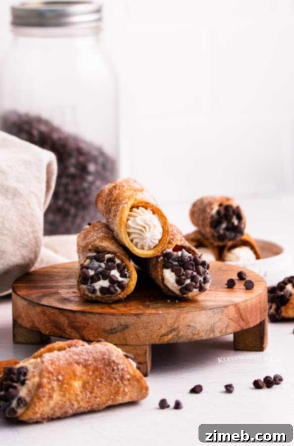 Crispy Air Fryer Churro Cannoli 4 Crispy churros cannoli shells made in an air fryer, coated with cinnamon sugar.
