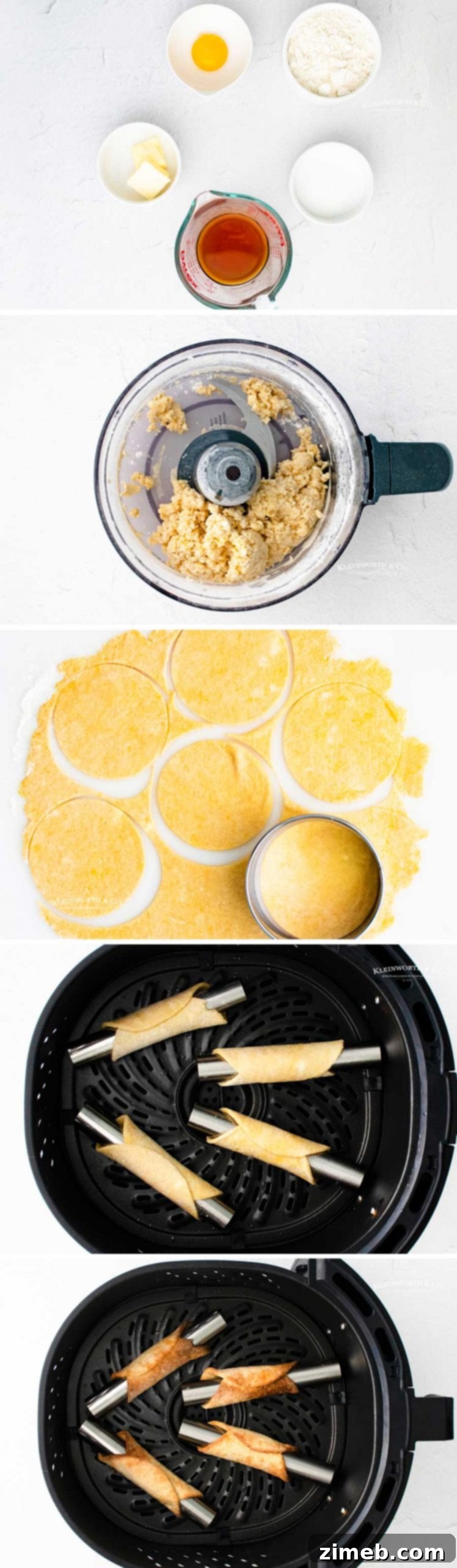 Crispy Air Fryer Churro Cannoli 6 A step-by-step on how to make cannoli shells in the air fryer for a perfect churro cannoli.