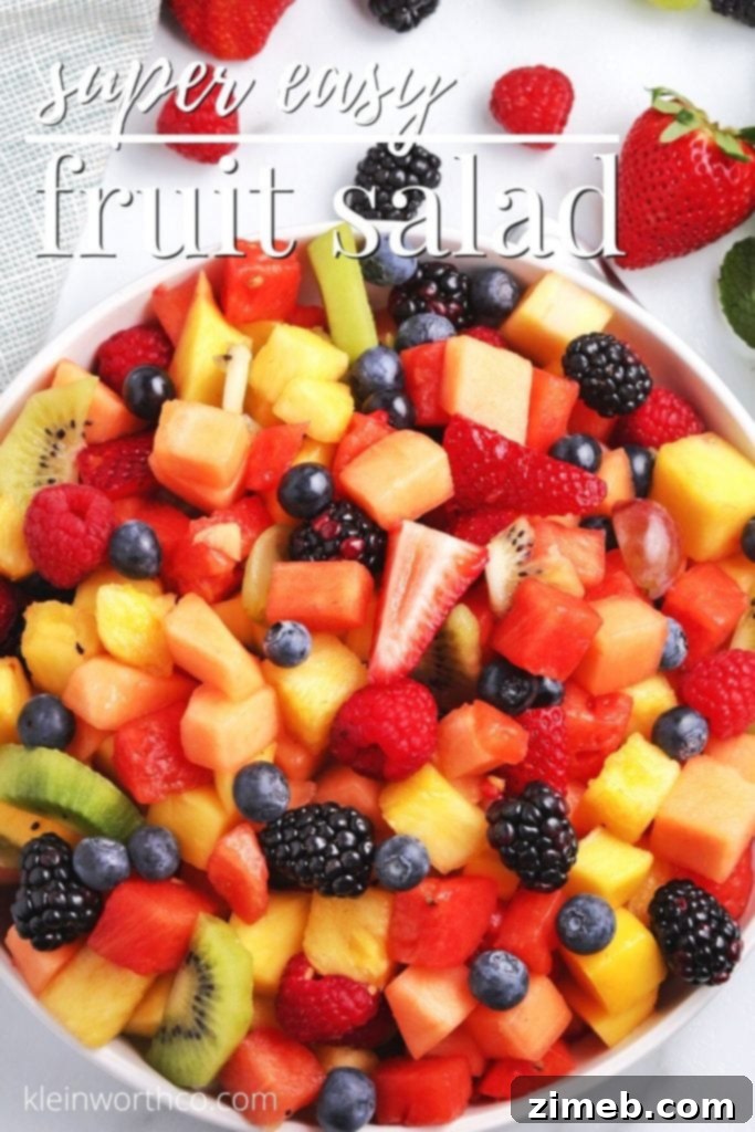 Simple Fruit Medley 2 Easy Fruit Salad, a healthy and delicious breakfast or side dish perfect for potlucks, BBQs, and pool parties.