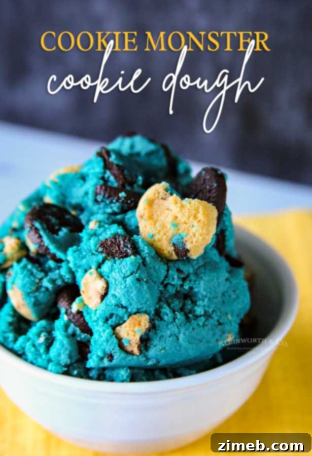 Cookie Monster Cookie Dough, a fun dessert idea.