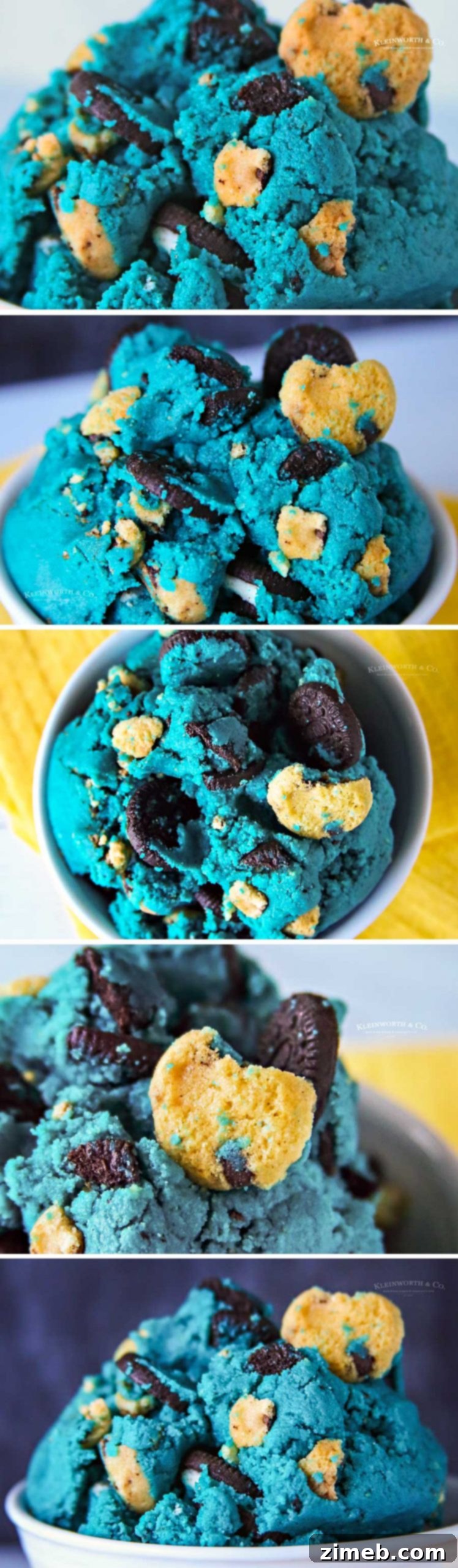 How to make Cookie Monster Cookie Dough - step-by-step image.