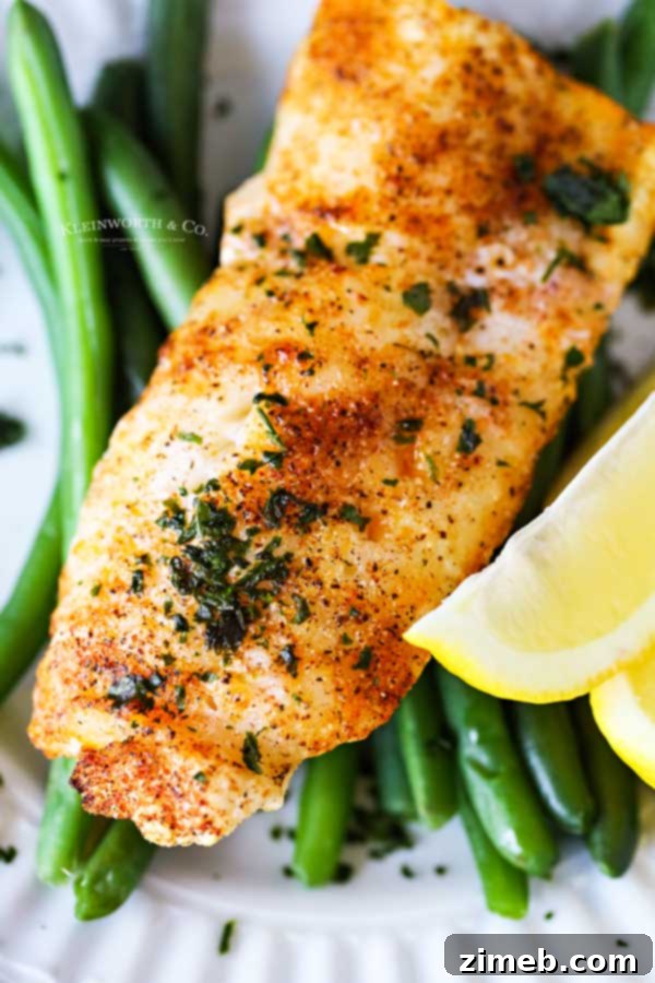 Delicious recipe for Air Fryer Cod, seasoned and ready to cook.