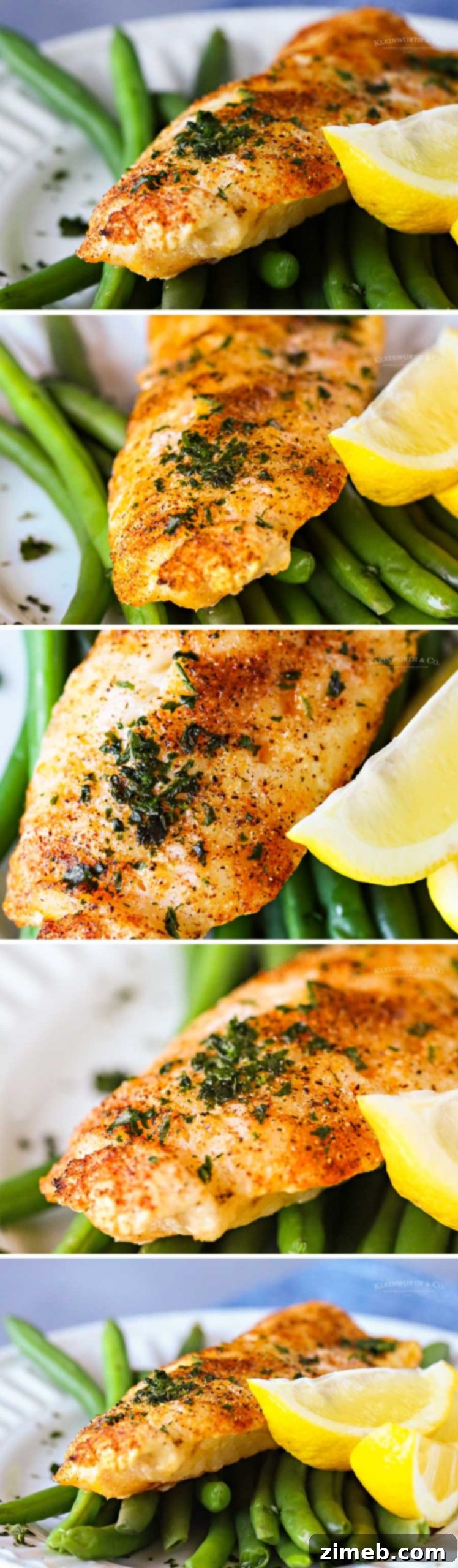 Detailed shot of how to make Air Fryer Cod, showing the seasoned fish.
