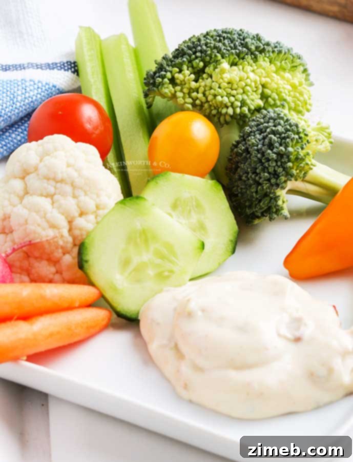 Fresh vegetables served with a creamy Knorr vegetable dip