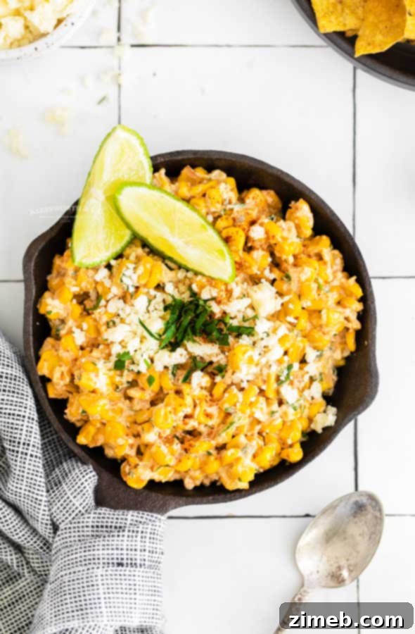 recipe for Mexican corn dip showing the mixing process