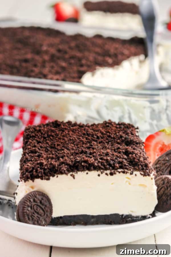 Worm and Dirt Cake 3 Oreo dirt pudding served in a clear dish