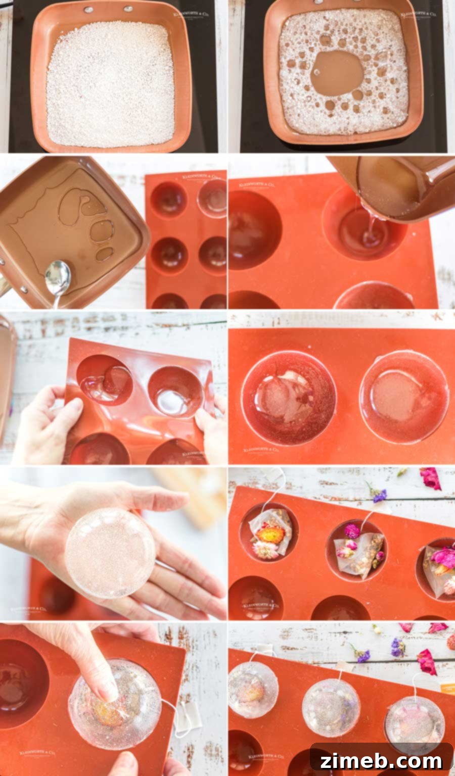 Craft Your Own Tea Bombs 6 Detailed steps for making Translucent Tea Bombs from melting Isomalt to assembly