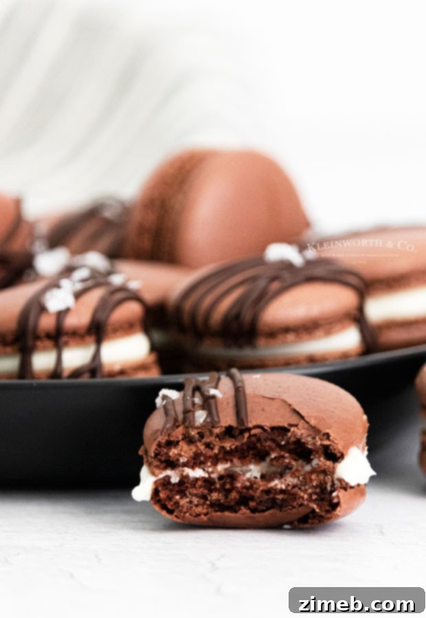 Decadent Chocolate Macarons 19 chocolate macaron cookies