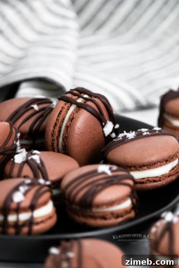 Decadent Chocolate Macarons 4 recipe for Chocolate Macarons