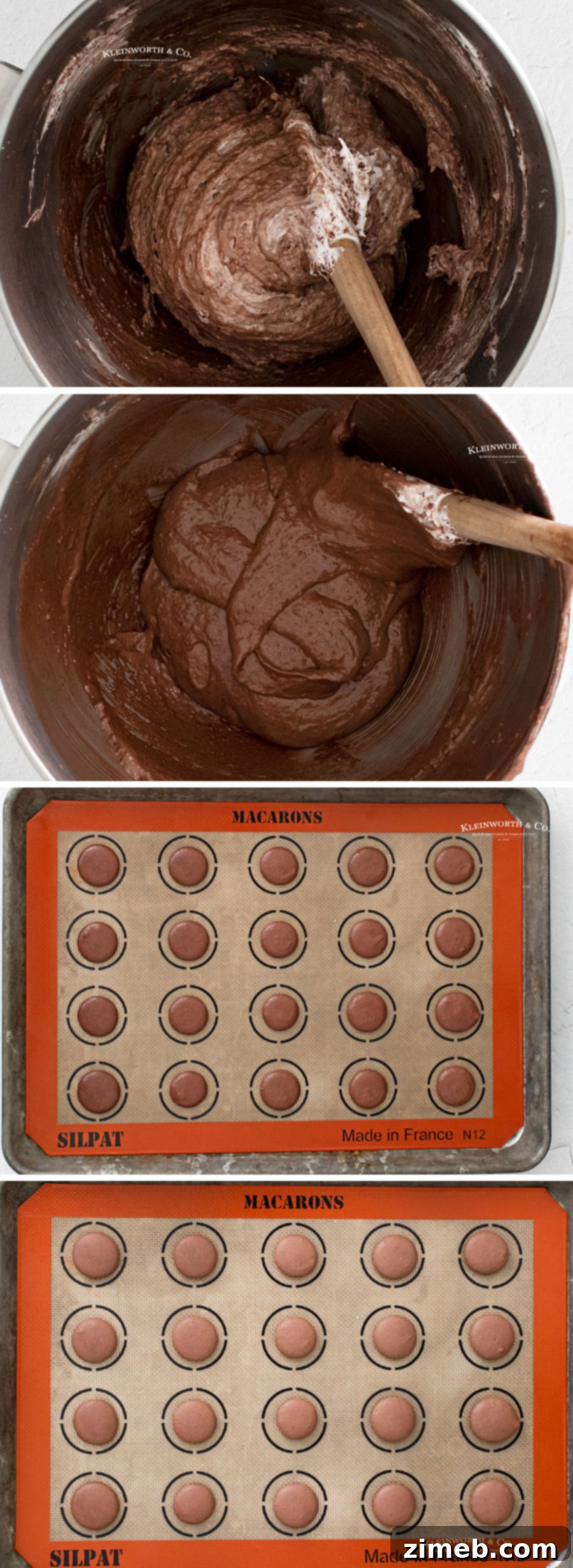 Decadent Chocolate Macarons 8 steps 6-9 how to make chocolate macarons