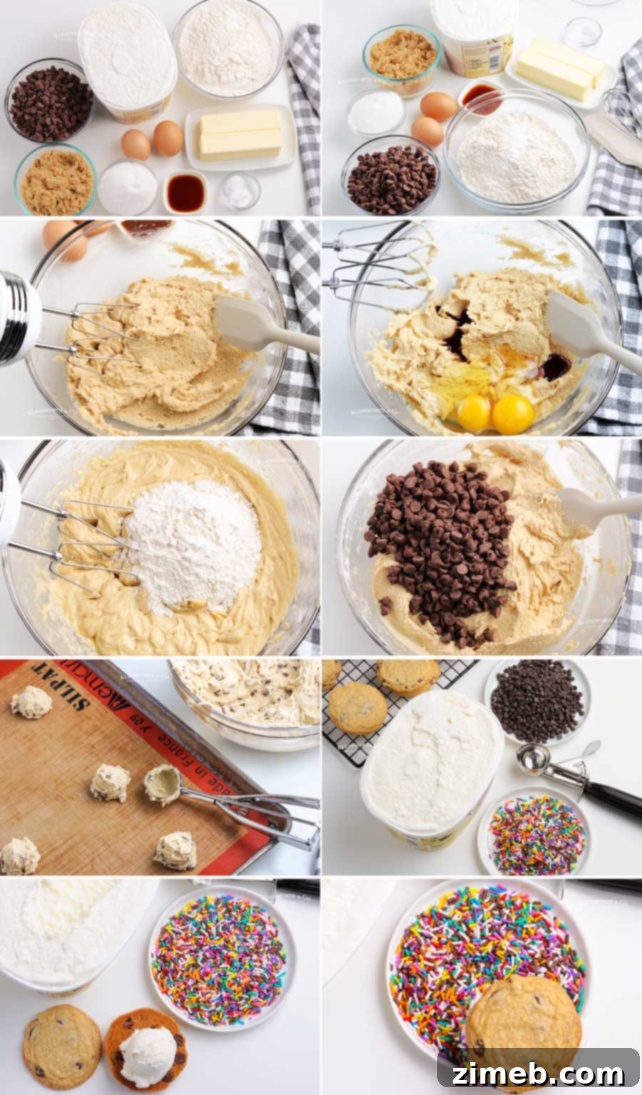 Frozen Cookie Bliss 6 Detailed process of how to make Cookie Ice Cream Sandwiches.