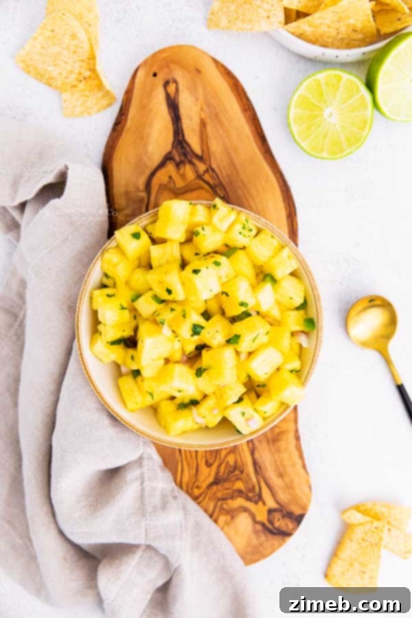 Tropical Pineapple Salsa 10 Sweet and spicy fruit salsa, ideal for Cinco de Mayo or summer gatherings