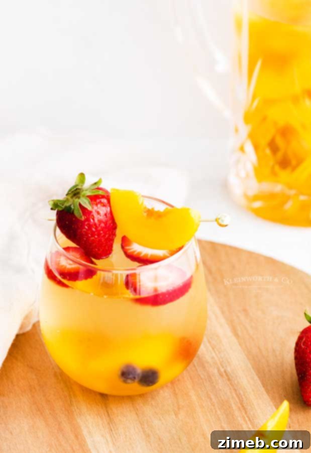 Refreshing White Peach Sangria 3 drink sangria
