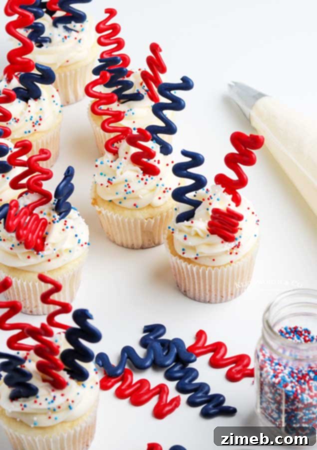 Step-by-step recipe for homemade candy melt sparklers, perfect for decorating patriotic cupcakes.
