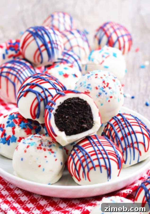 Firecracker Truffles 9 Recipe for 4th of July Truffles showcasing their patriotic appeal.