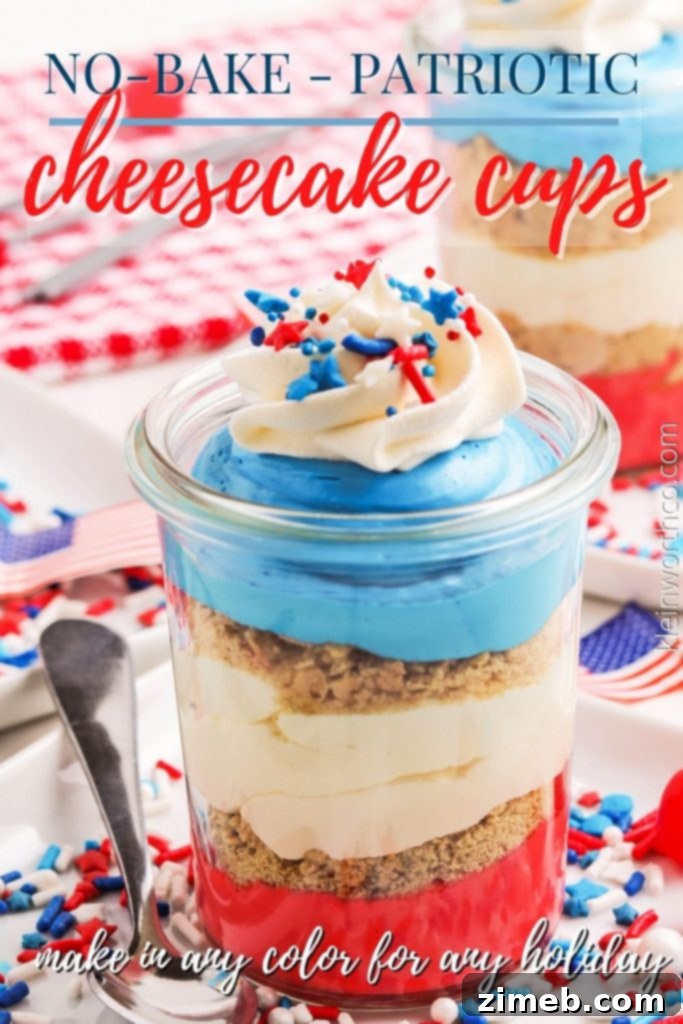 No-Bake Cheesecake Cups - a quick and easy patriotic dessert
