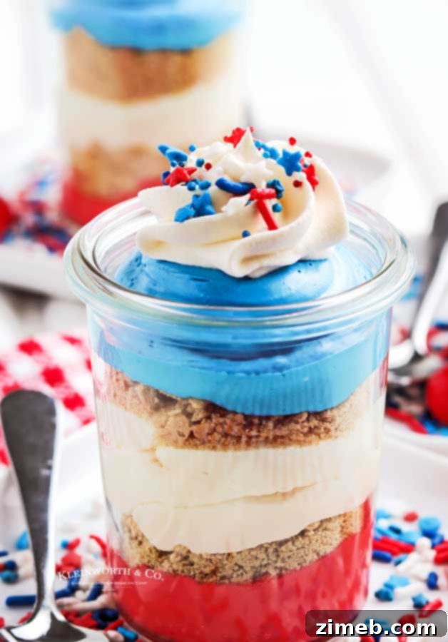 4th of July trifle-style cheesecake cups