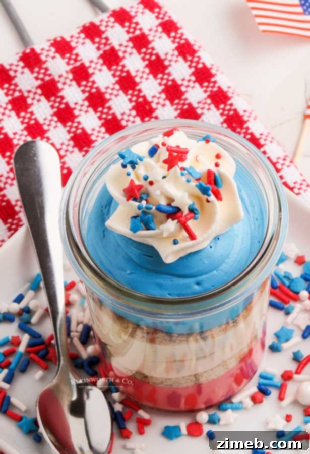Patriotic cheesecake cups for easy serving