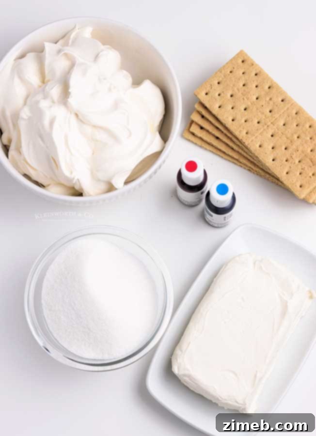 Ingredients for No-Bake Cheesecake Cups laid out