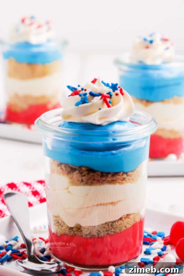 No bake cheesecake filling layered in a jar