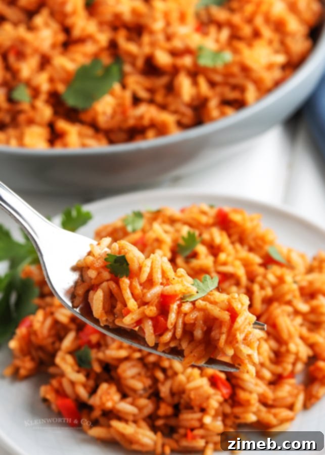 Flavorful Fiesta Rice 17 Delicious homemade Spanish rice, ready to be enjoyed as a side or main dish.