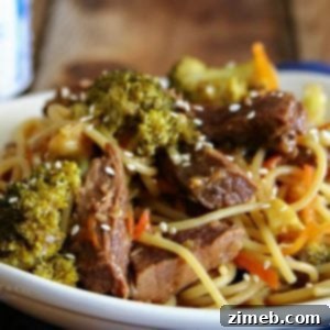 Slow Cooker Teriyaki Beef Lo Mein recipe