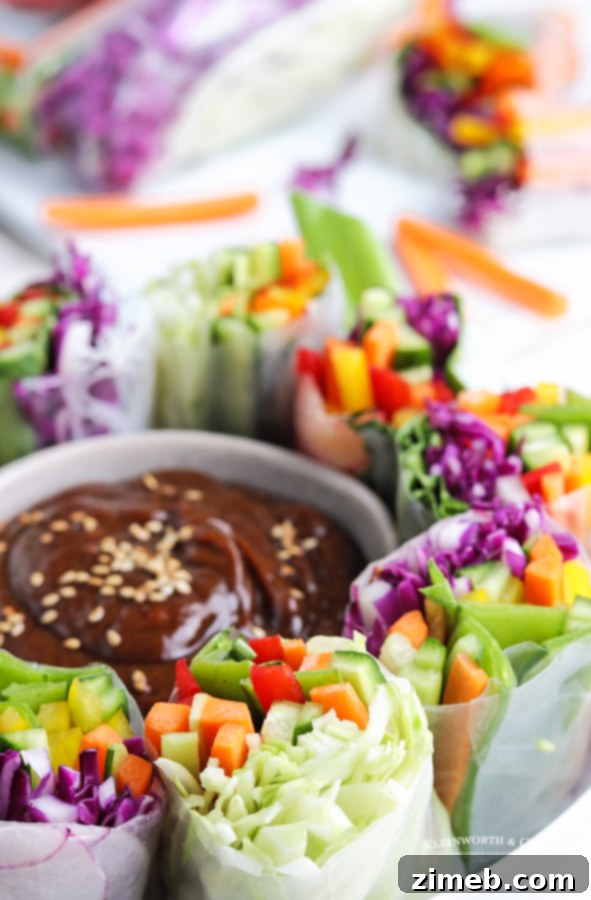 Vibrant Veggie Summer Rolls on a serving platter