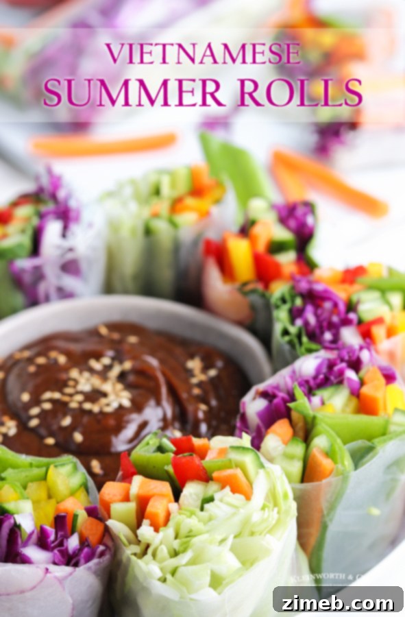 Beautifully arranged Vietnamese Summer Rolls ready to eat