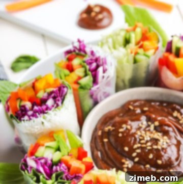Summer Rolls with peanut sauce for dipping