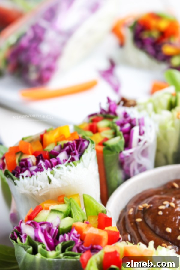 Platter of fresh summer rolls for a healthy meal