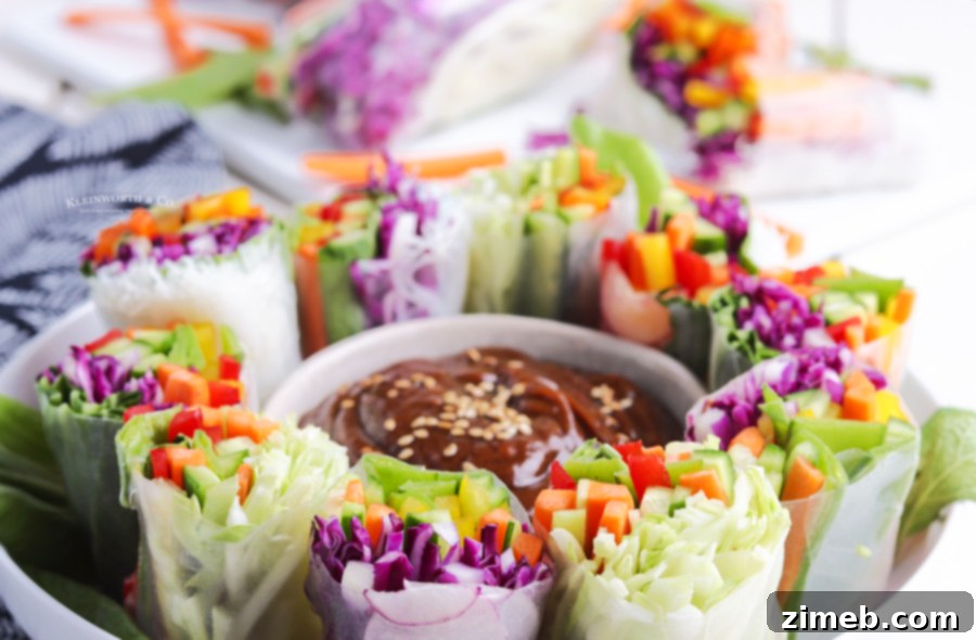 Easy summer rolls recipe with fresh vegetables