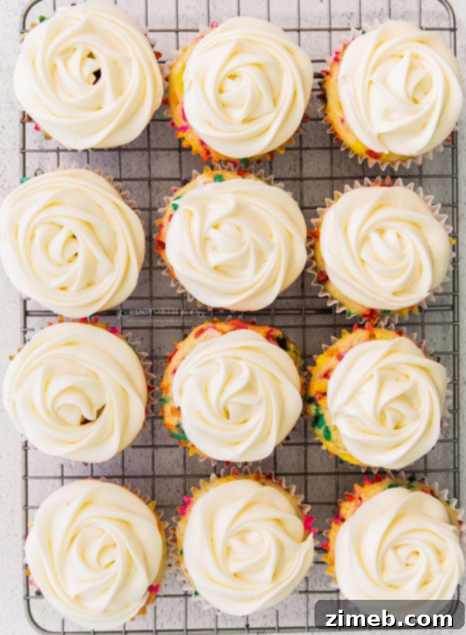 Festive Funfetti Cupcakes 8 Frosted Funfetti Cupcakes with sprinkles