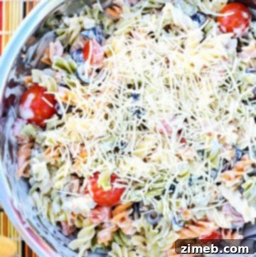 Ultimate Instant Pot Baked Beans 14 side dish recipe - Parmesan Ranch Pasta Salad