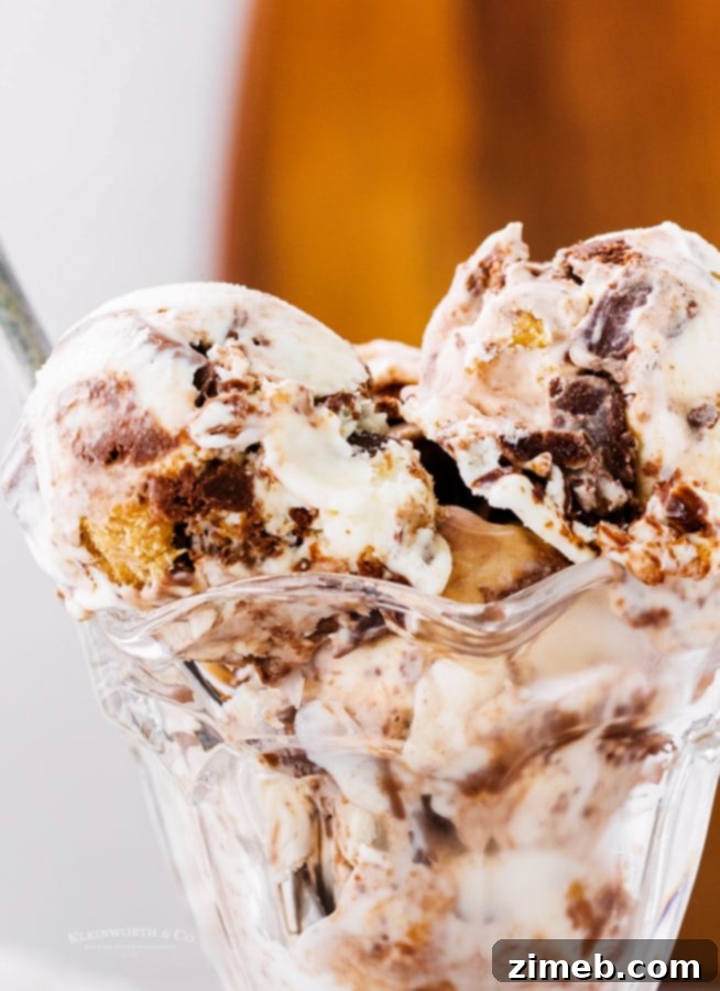 Homemade Moose Tracks No Churn Ice Cream 21 Finished Moose Tracks Ice Cream recipe in a serving bowl