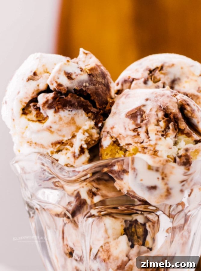 Homemade Moose Tracks No Churn Ice Cream 5 Homemade Moose Tracks Ice Cream recipe demonstration