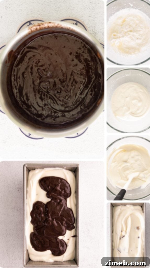 Homemade Moose Tracks No Churn Ice Cream 8 Step-by-step process of making no-churn Moose Tracks Ice Cream