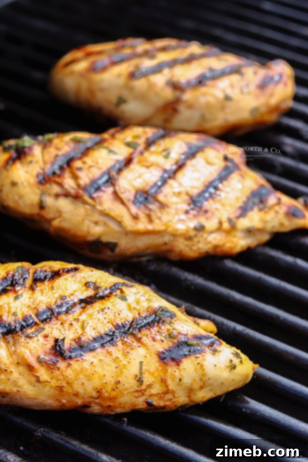 Grilling the chicken to perfection