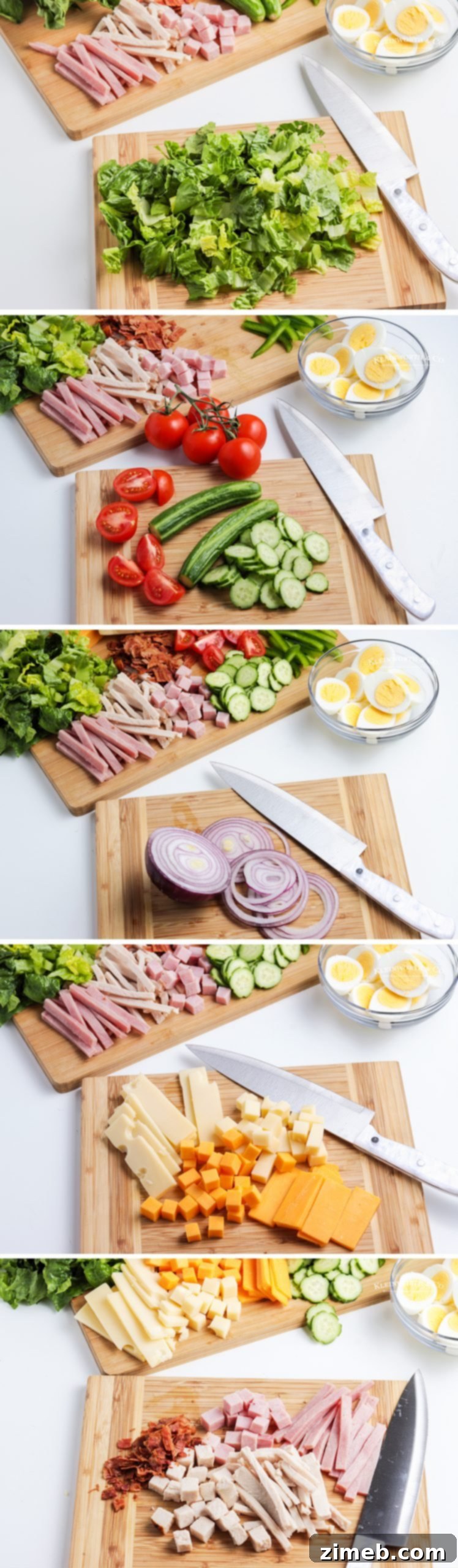 Effortless Chef Salad 7 How to make Chef Salad: A visual guide to layering ingredients.