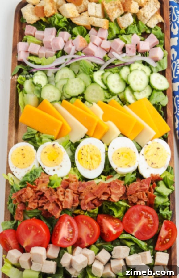 Effortless Chef Salad 8 Large platter of Chef Salad, showcasing generous portions and vibrant colors.