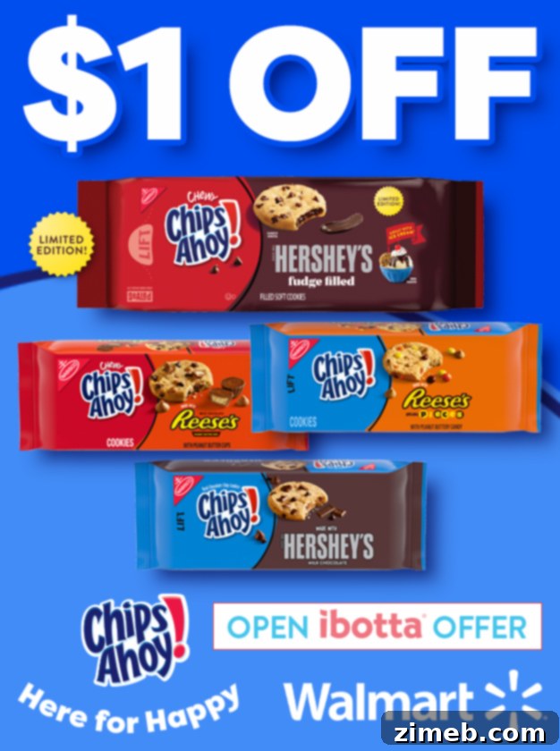 Sky-High Sundae Spectacle 13 A promotional image for Chips Ahoy! Hershey's and Reese's cookies.