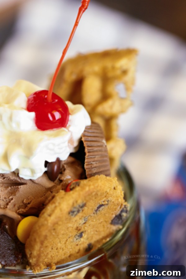 Sky-High Sundae Spectacle 9 Various toppings for a Freak Sundae displayed on a table.