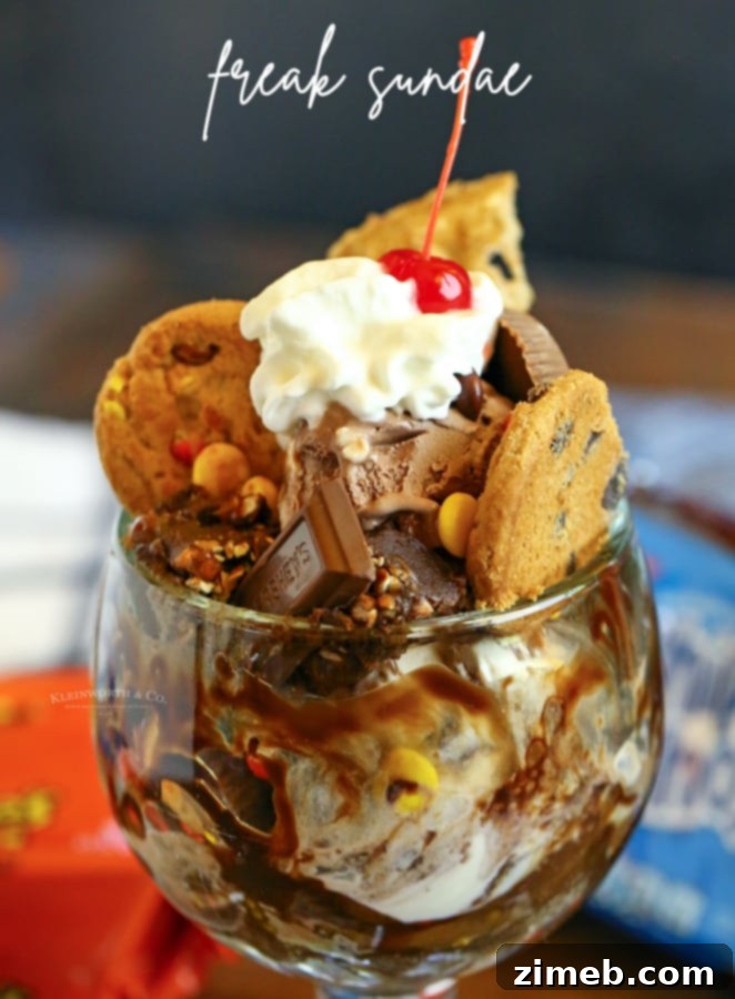 Sky-High Sundae Spectacle 10 A glorious Freak Ice Cream Sundae, ready to be devoured.