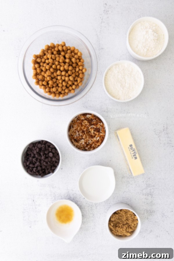 Classic Samoa Cookie Bars 6 Ingredients for Samoa Cookie Bars - All components listed