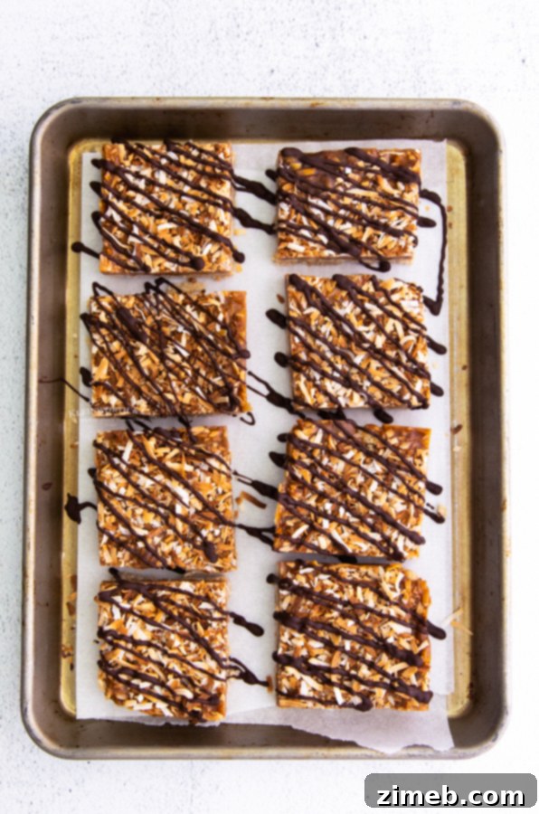 Classic Samoa Cookie Bars 8 Girl Scout cookie copycat Samoas - Perfect for home baking
