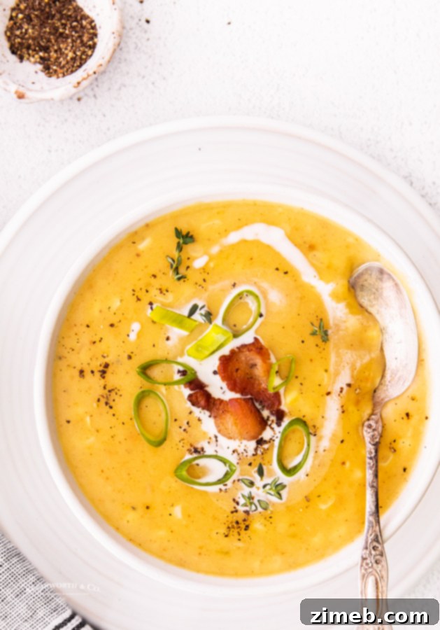 Perfect Creamy Corn Chowder 3 Bacon Corn Chowder, a hearty and creamy soup