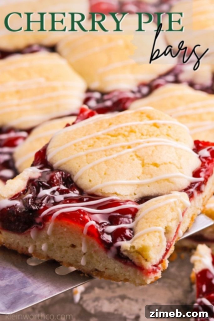 Ruby Red Cherry Squares 2 Delightful Cherry Pie Bars with a sweet glaze, perfect for any occasion and easy to make.