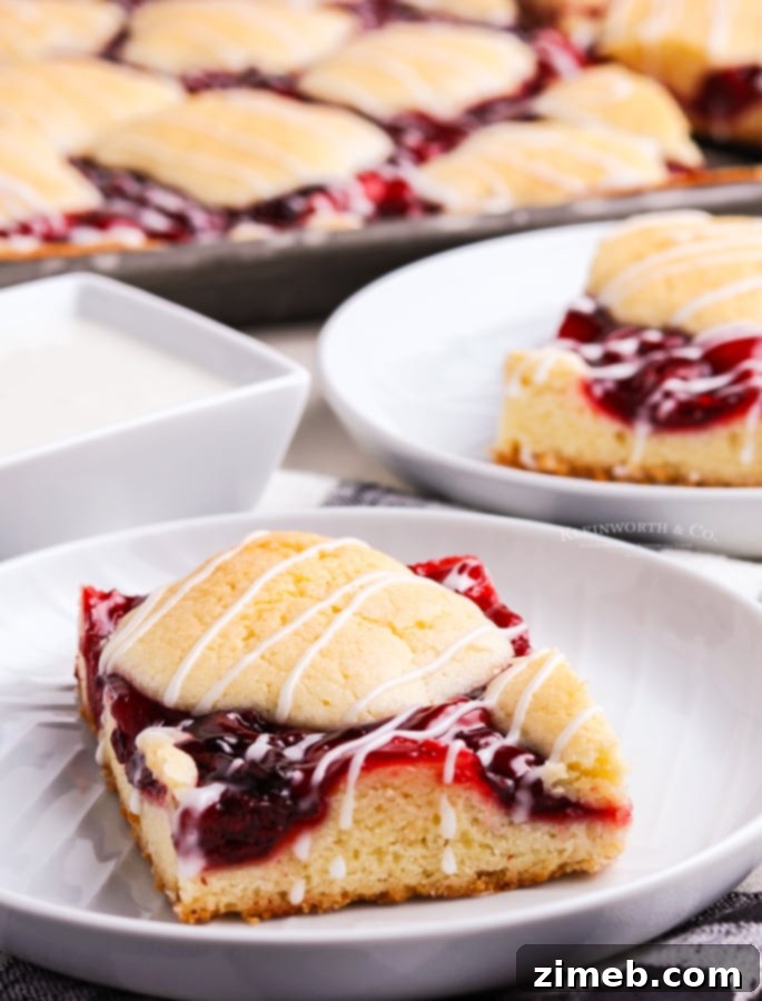 Ruby Red Cherry Squares 19 Easy cherry pie squares, perfectly glazed and ready to serve, highlighting their simple elegance.